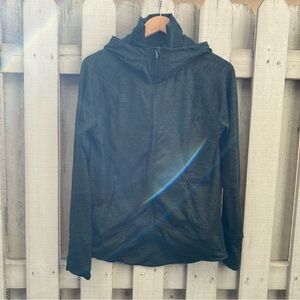 Eddie Bauer Green Hooded Technical Fleece Jacket